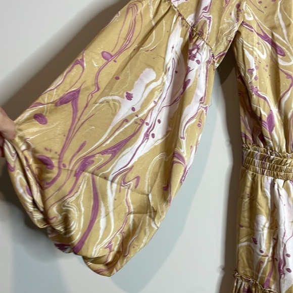 SOLD Buddy Love | Printed Puff Sleeve Dress Size Large NWT - Picture 4 of 8